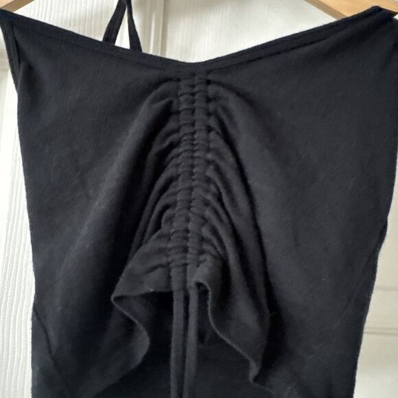 Hollister XS Womens Pleated Halter Top Black Goth Halloween Whimsigoth Ruched - Picture 2 of 9